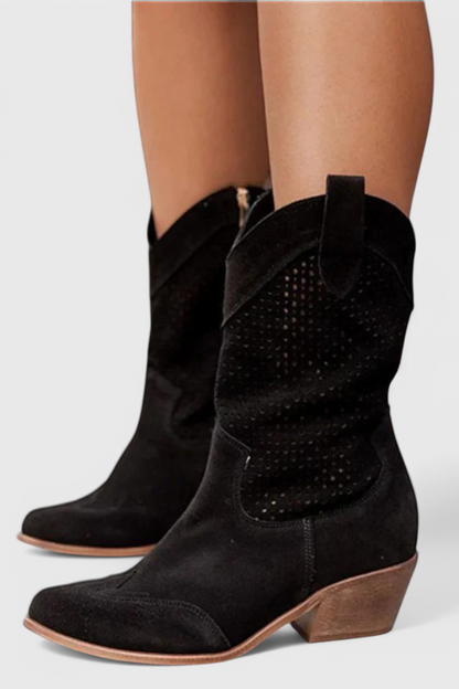 Anna - Botas de vaquero modernas con cremallera lateral