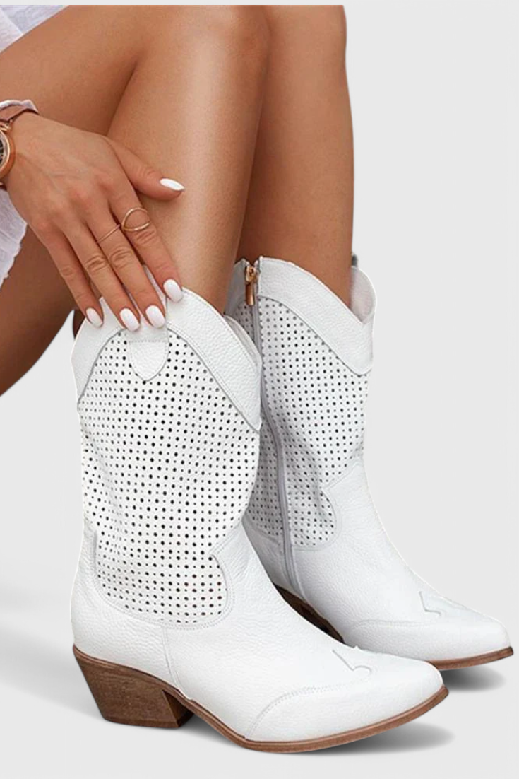 Anna - Botas de vaquero modernas con cremallera lateral
