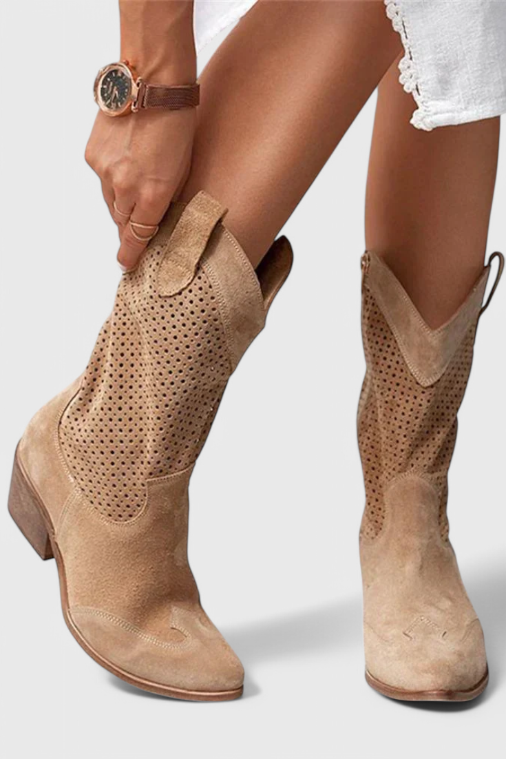 Anna - Botas de vaquero modernas con cremallera lateral