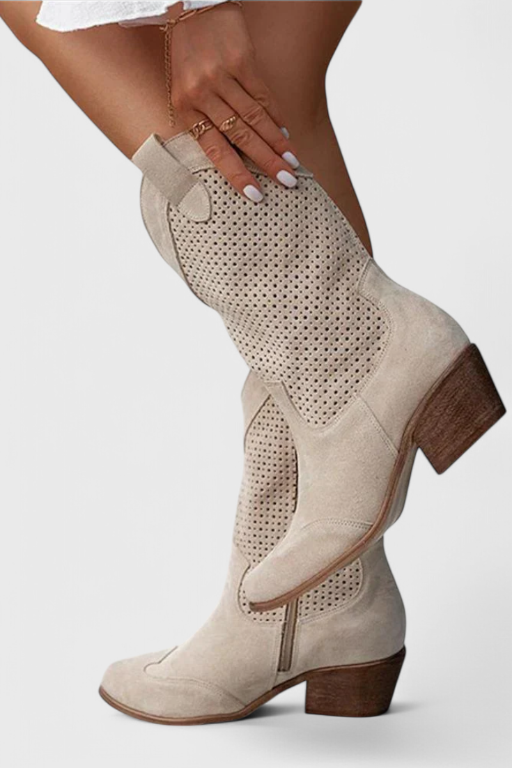Anna - Botas de vaquero modernas con cremallera lateral