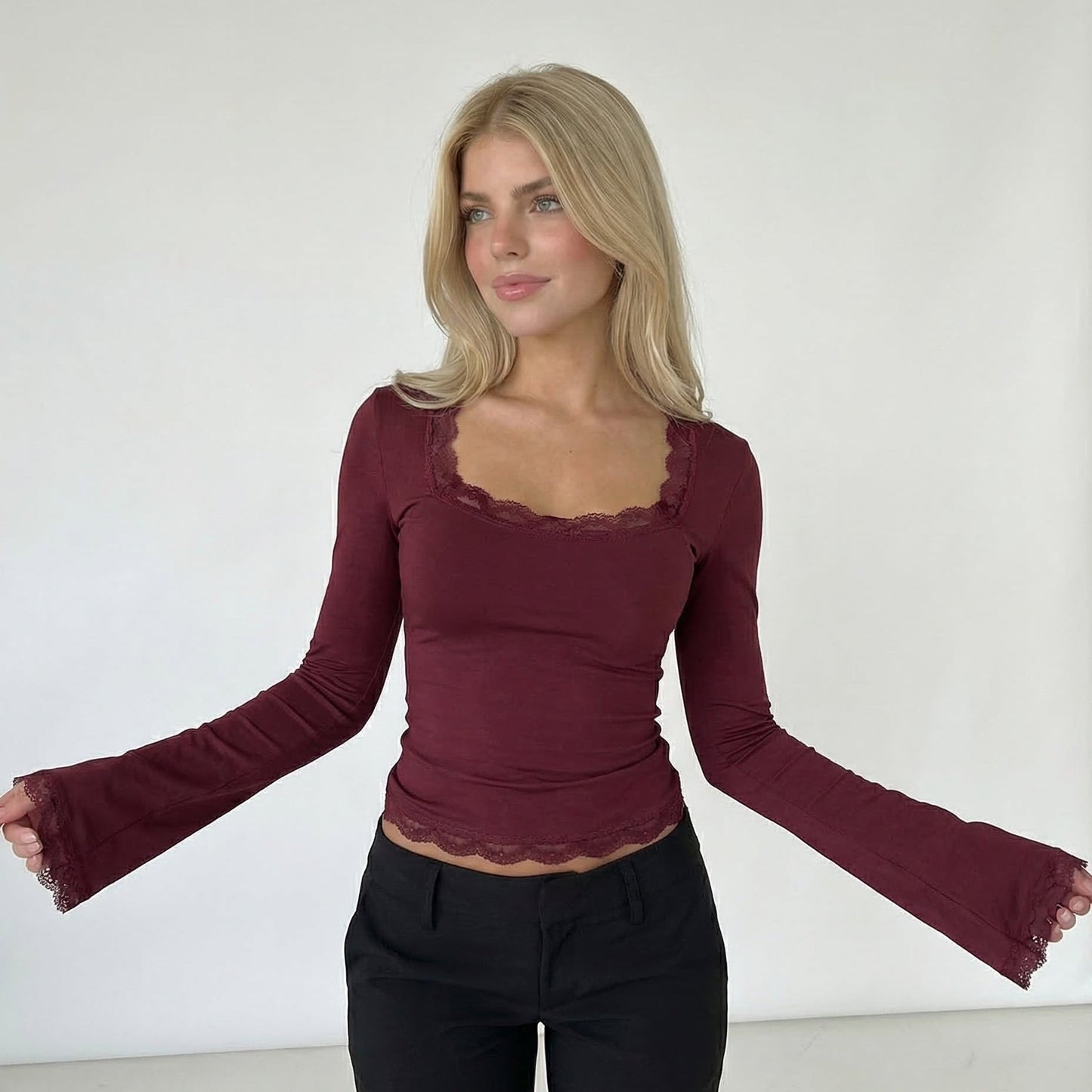 Top Aria Lace Trim