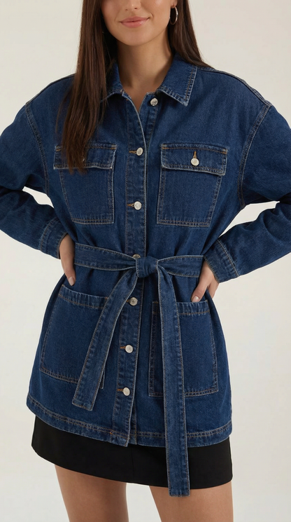 Alicia | Chaqueta vaquera con cinturón ajustable