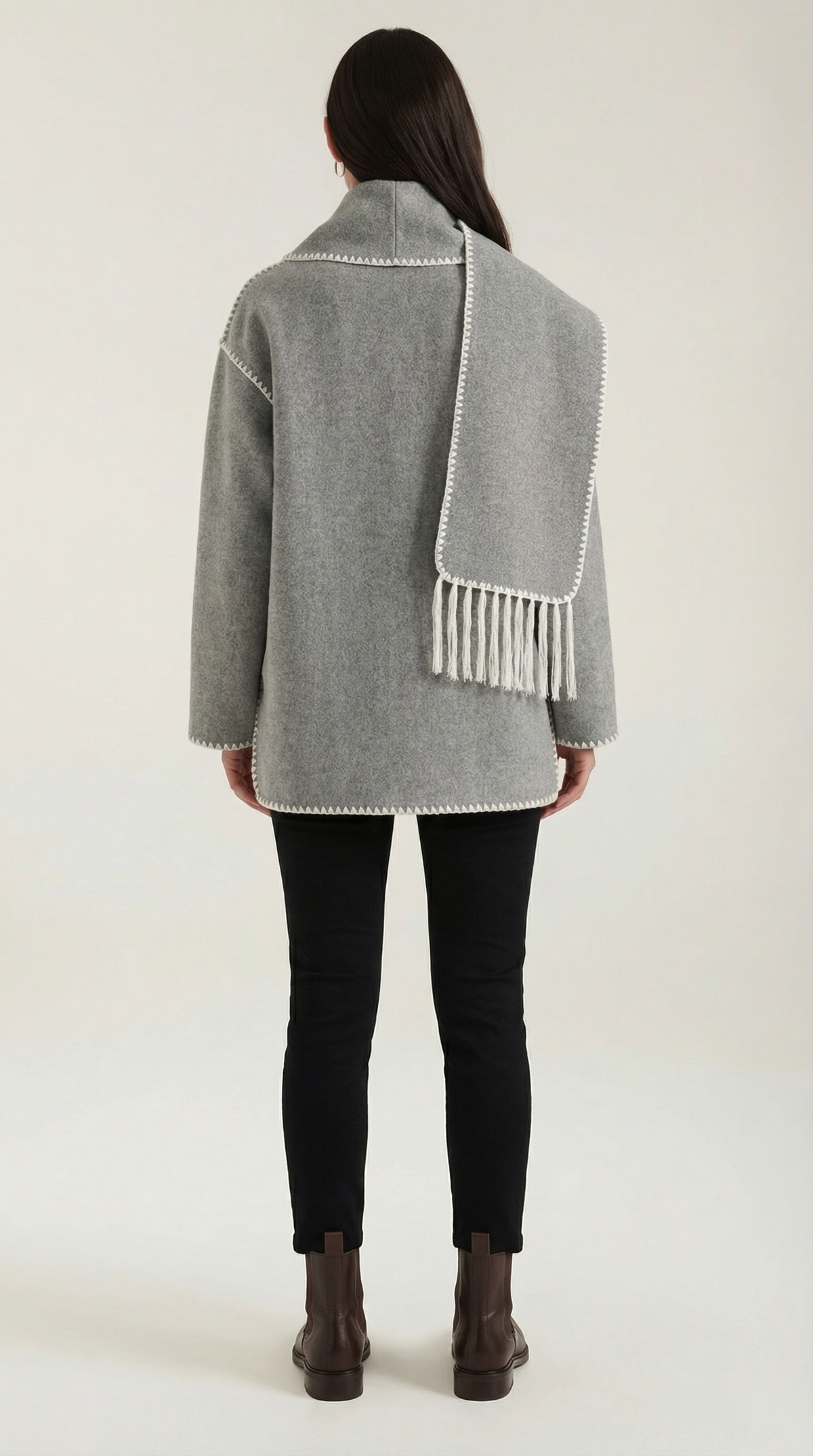 Catalina | Chaqueta con bufanda a contraste