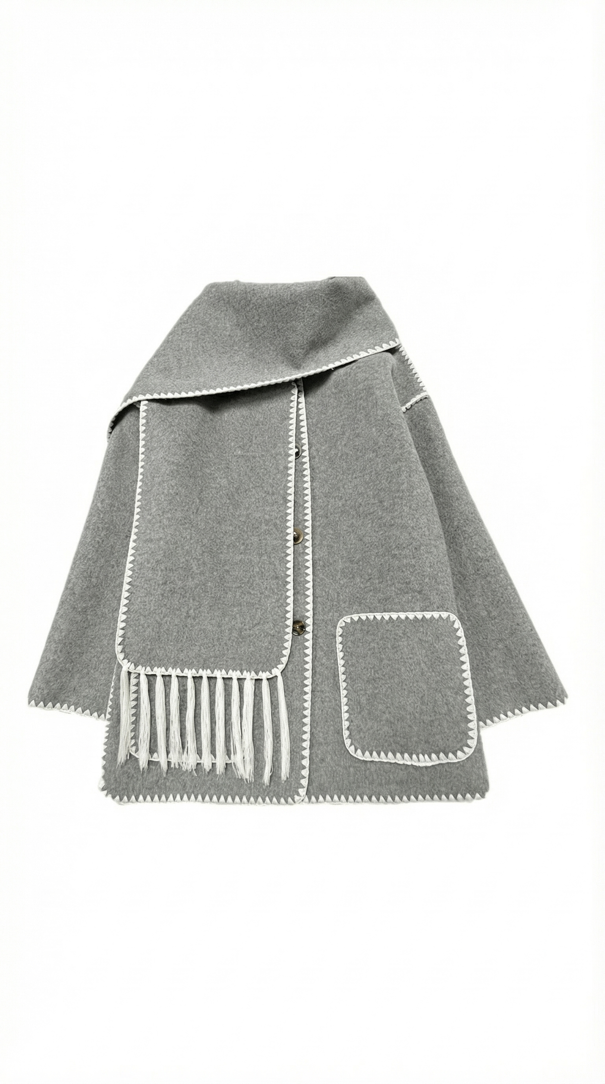 Catalina | Chaqueta con bufanda a contraste