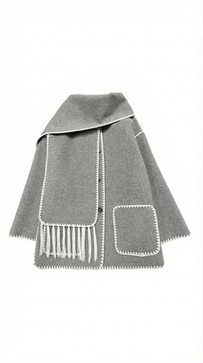Catalina | Chaqueta con bufanda a contraste