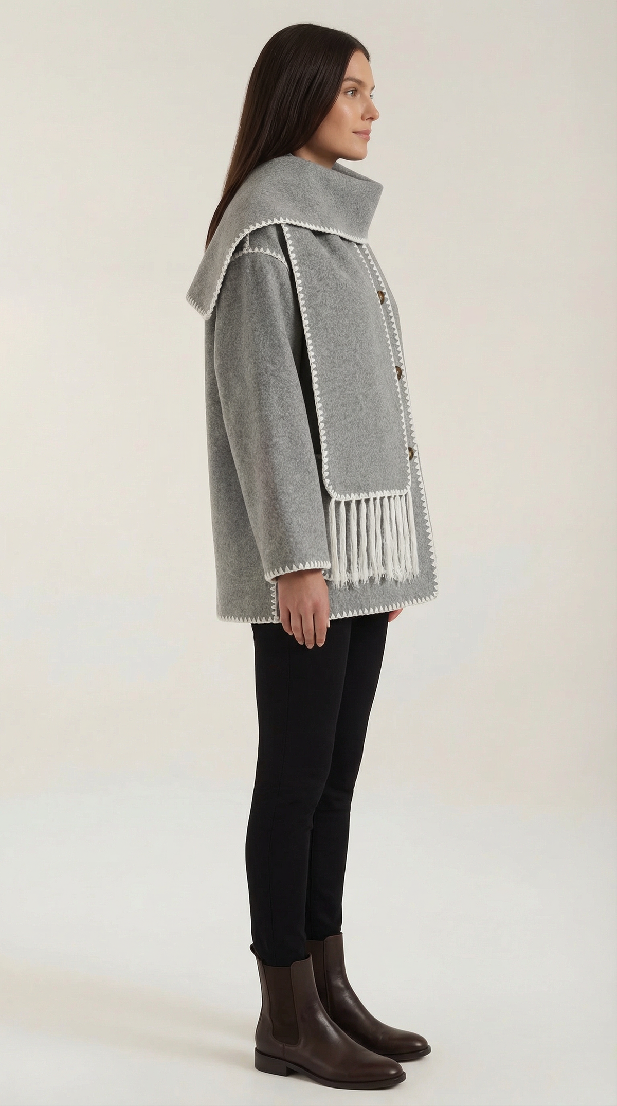 Catalina | Chaqueta con bufanda a contraste