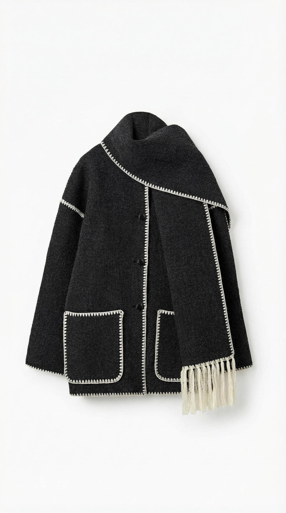 Catalina | Chaqueta con bufanda a contraste