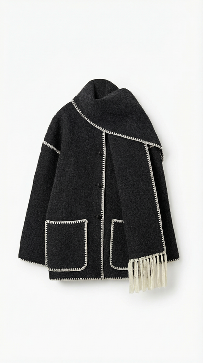 Catalina | Chaqueta con bufanda a contraste