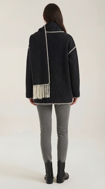 Catalina | Chaqueta con bufanda a contraste