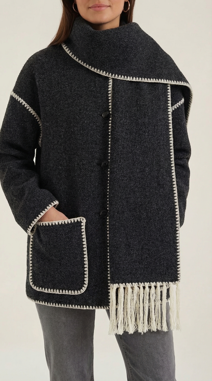 Catalina | Chaqueta con bufanda a contraste