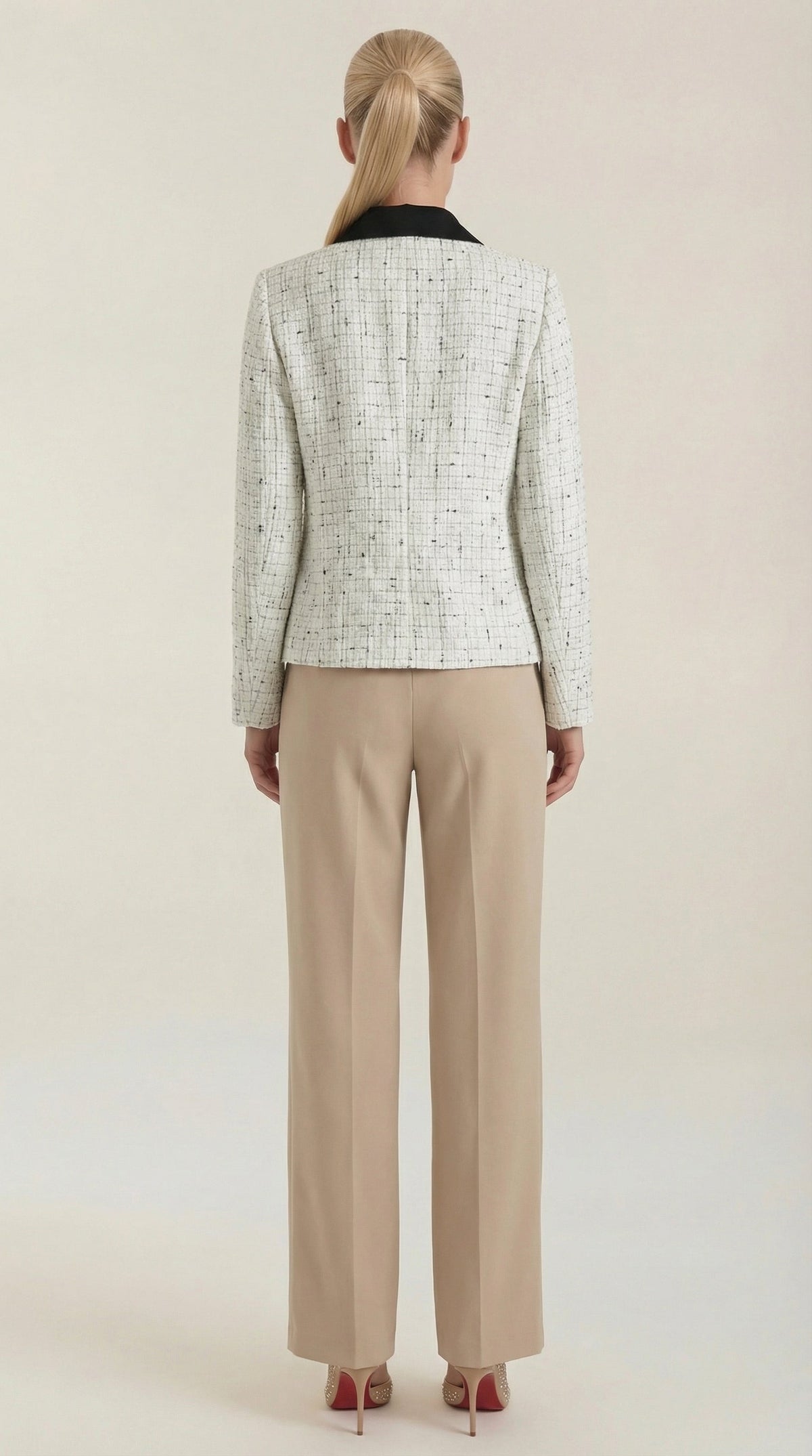 Eva | Chaqueta de tweed con cuello a contraste