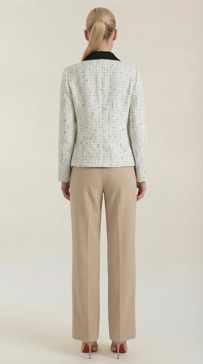 Eva | Chaqueta de tweed con cuello a contraste