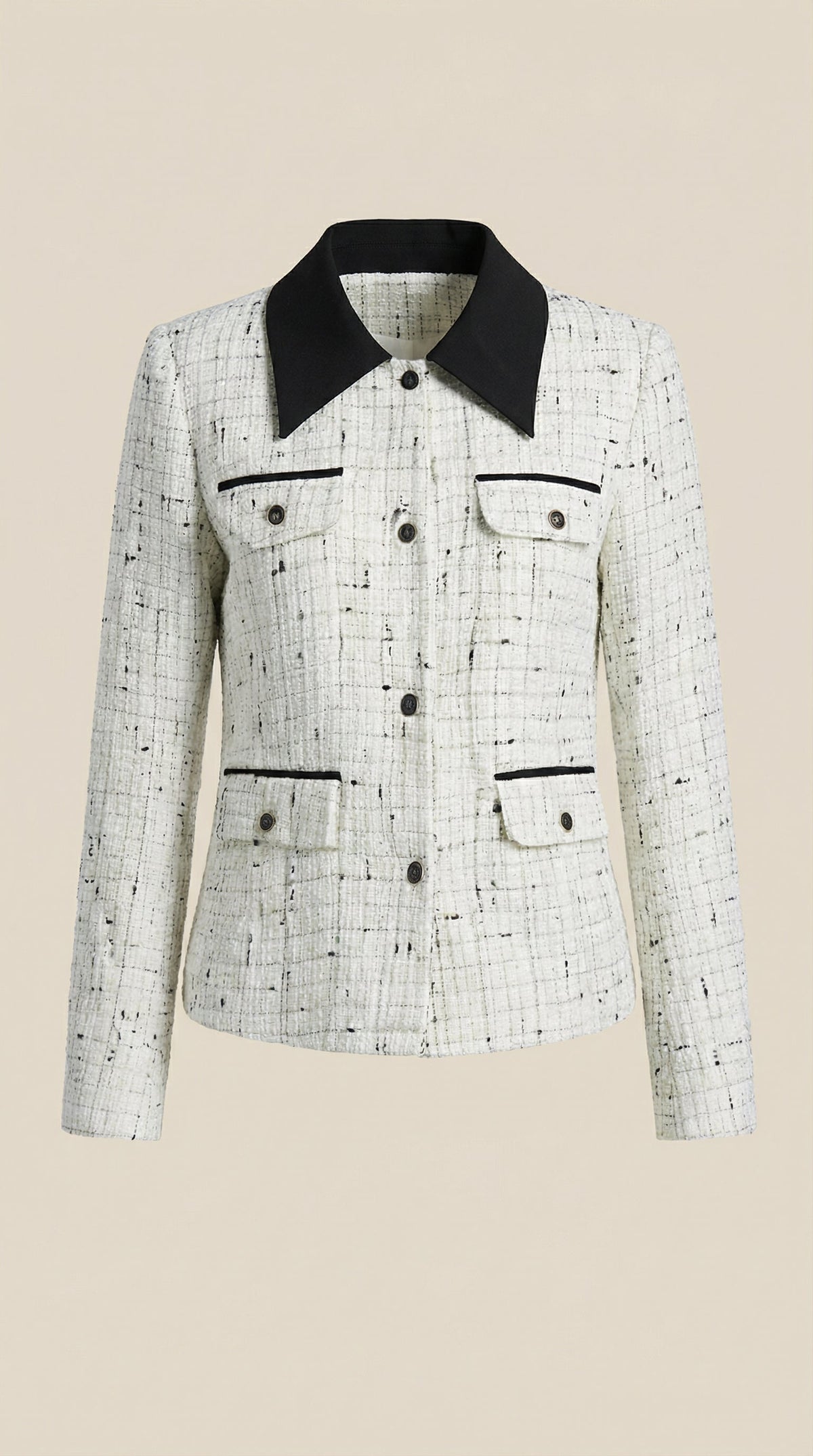 Eva | Chaqueta de tweed con cuello a contraste