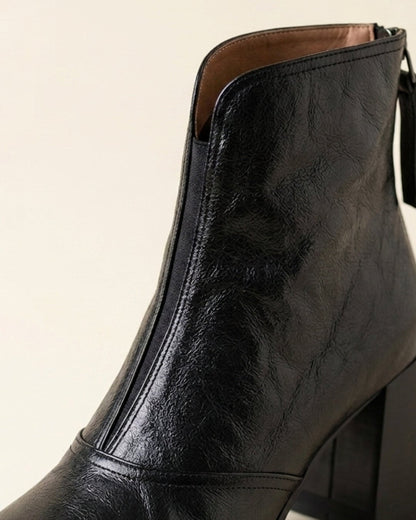 Inés | Botines de tacón ancho efecto piel